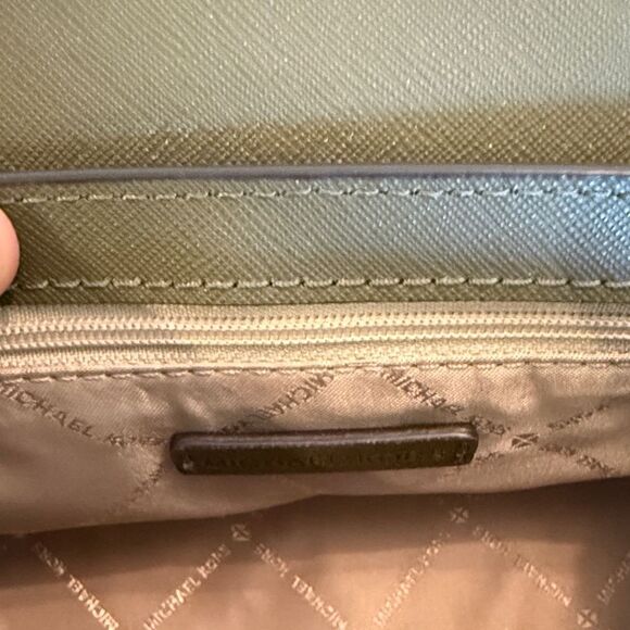 Michael Kors Olive Green  and Gold Logo Crossbody Bag - Picture 10 of 12